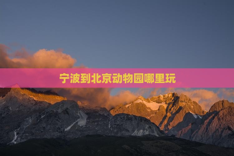 宁波到北京动物园哪里玩