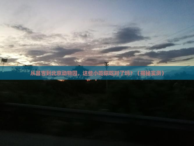 昌吉去北京动物园旅游小吃