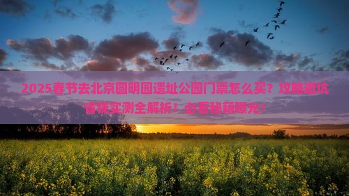 春节去北京圆明园遗址公园门票