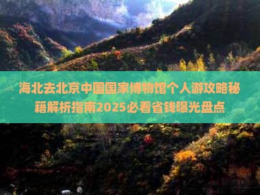 海北去北京中国国家博物馆个人游