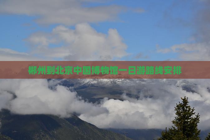 郴州到北京中国国家博物馆一日游