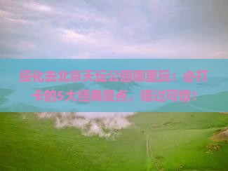 绥化去北京天坛公园哪里玩