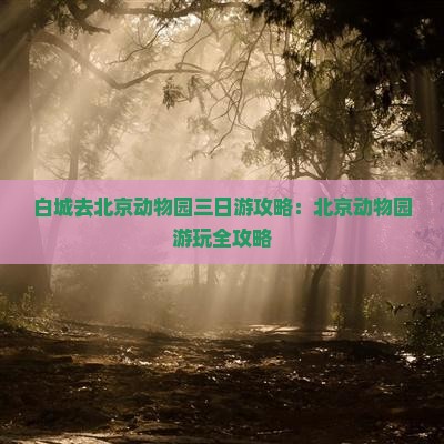 白城去北京动物园三日游
