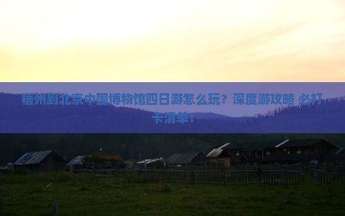 梧州到北京中国国家博物馆四日游
