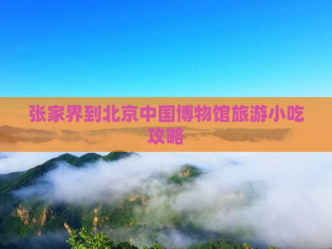 张家界到北京中国国家博物馆旅游小吃