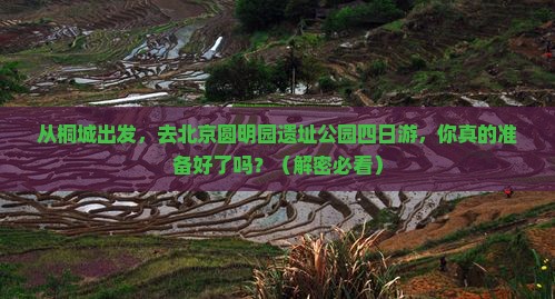 桐城到北京圆明园遗址公园四日游