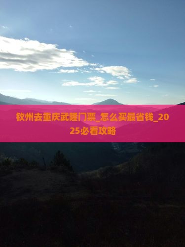 钦州去重庆武隆门票