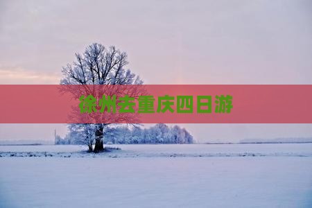 徐州去重庆四日游