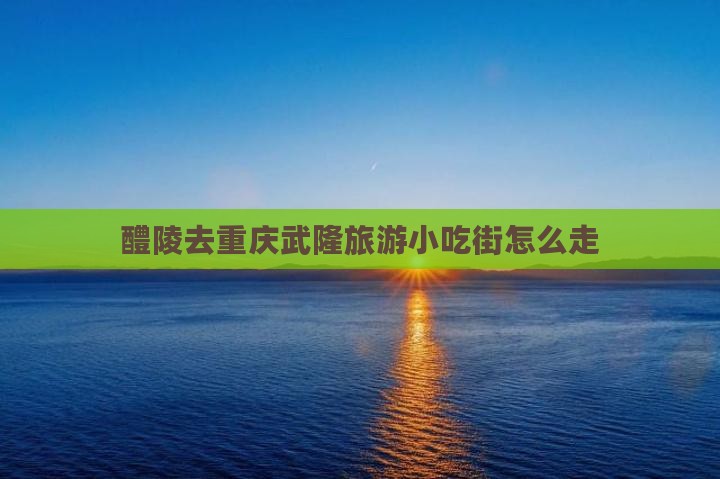 醴陵去重庆武隆旅游小吃