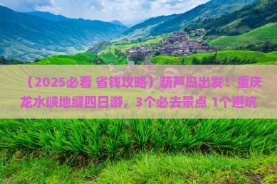 葫芦岛到重庆龙水峡地缝四日游