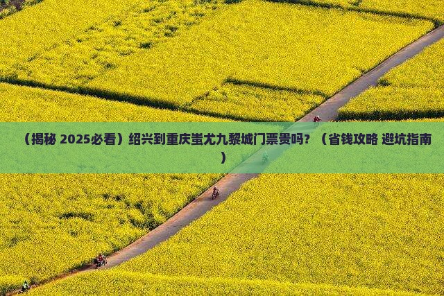 绍兴到重庆蚩尤九黎城门票