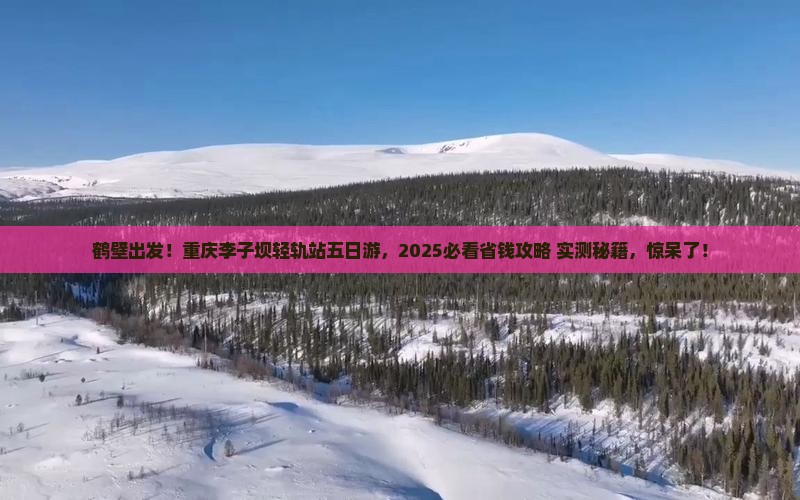 鹤壁去重庆李子坝轻轨站五日游