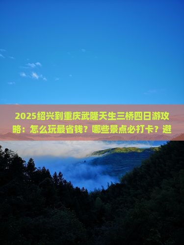 绍兴到重庆武隆天生三桥四日游