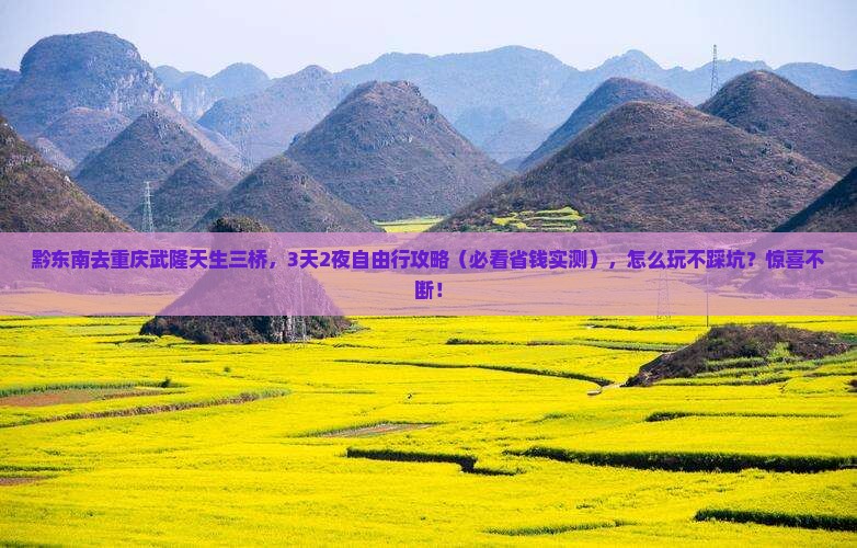 黔东南去重庆武隆天生三桥景点