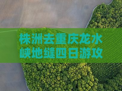 株洲去重庆龙水峡地缝四日游