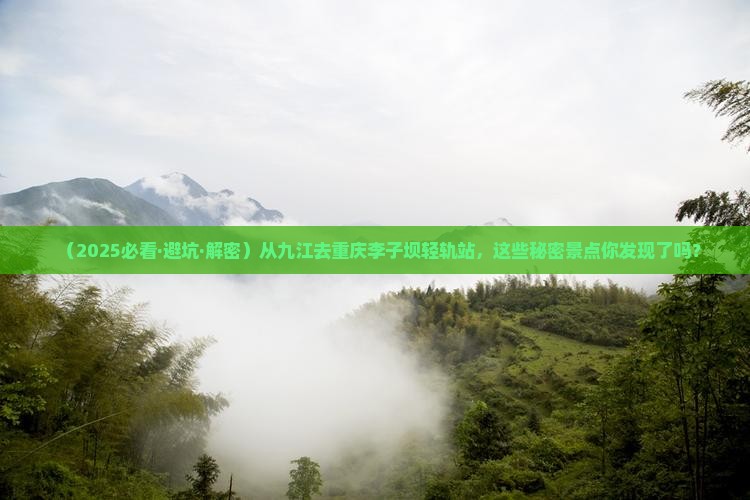 九江到重庆李子坝轻轨站哪里玩