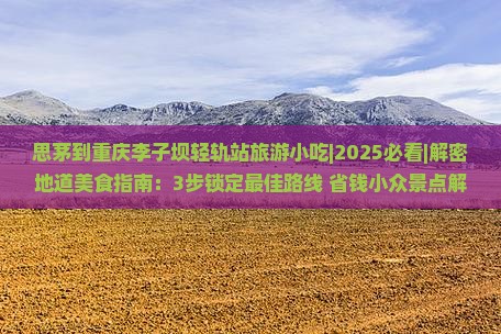 思茅到重庆李子坝轻轨站旅游小吃