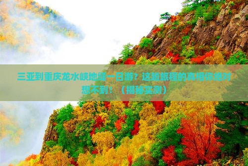 三亚到重庆龙水峡地缝一日