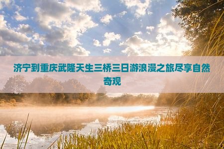 济宁到重庆武隆天生三桥三日游