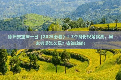 德州去重庆一日