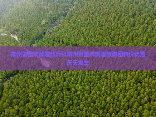 常州去重庆武隆旅行社