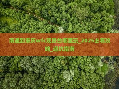 南通到重庆wfc观景台哪里玩