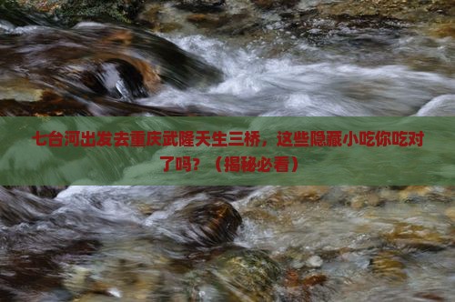 七台河去重庆武隆天生三桥旅游小吃