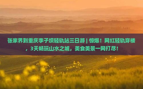 张家界到重庆李子坝轻轨站三日游