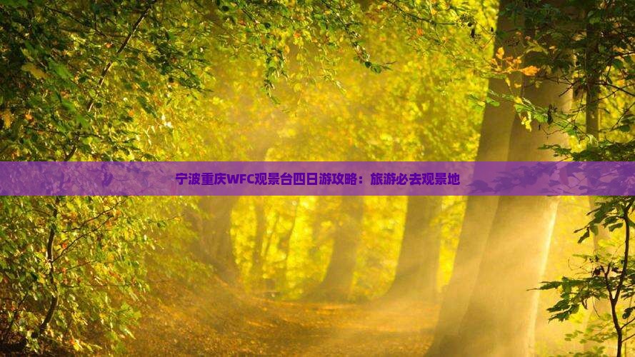 宁波去重庆wfc观景台四日游