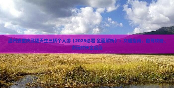 温州去重庆武隆天生三桥个人游