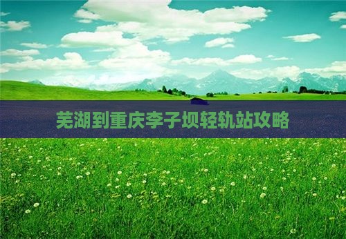 芜湖到重庆李子坝轻轨站攻略