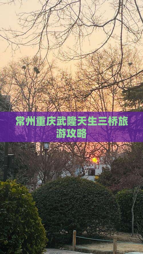 常州去重庆武隆天生三桥哪里玩