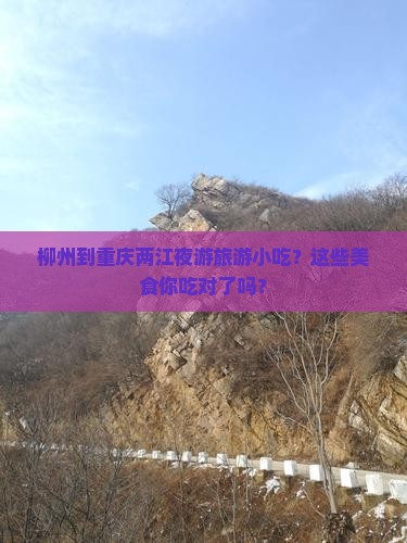 柳州到重庆两江夜游旅游小吃