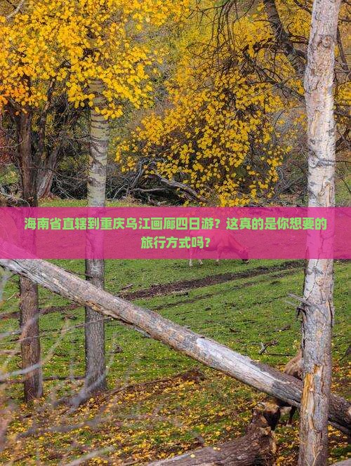 海南省直辖到重庆乌江画廊四日游