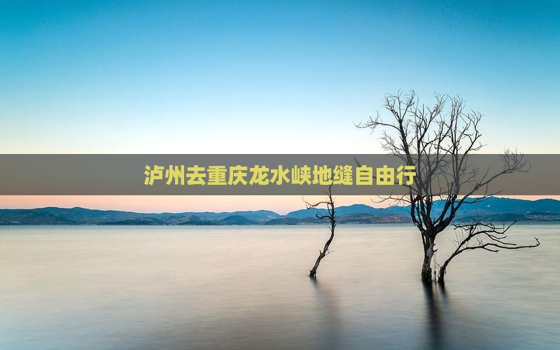 泸州去重庆龙水峡地缝自由行