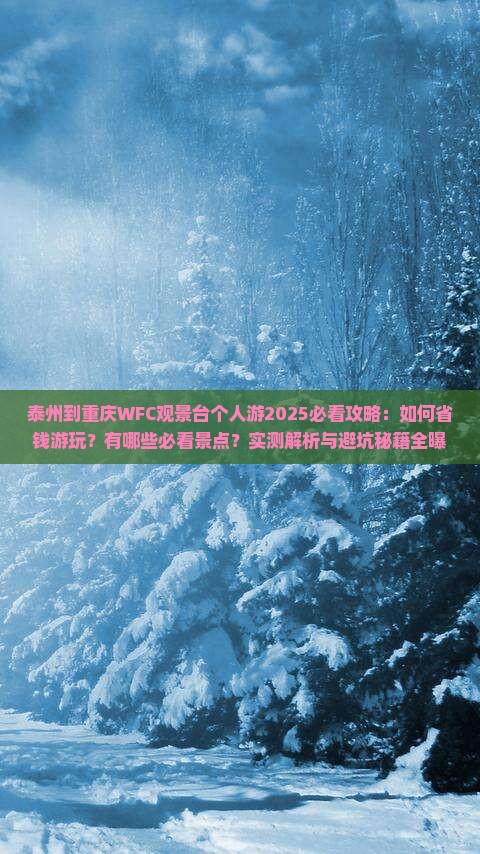 泰州到重庆wfc观景台个人游