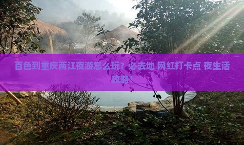 百色到重庆两江夜游必去地