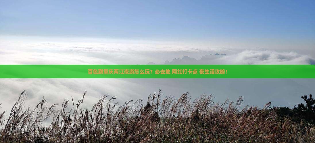 百色到重庆两江夜游必去地