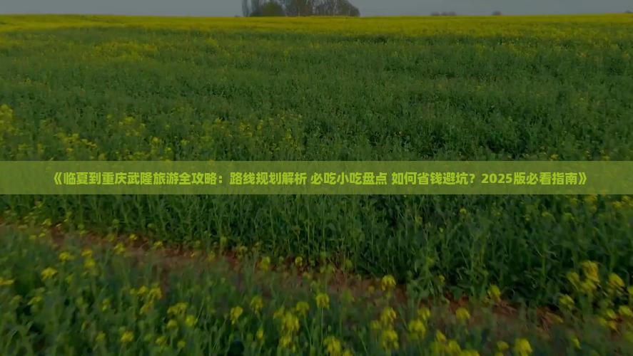 临夏到重庆武隆旅游小吃