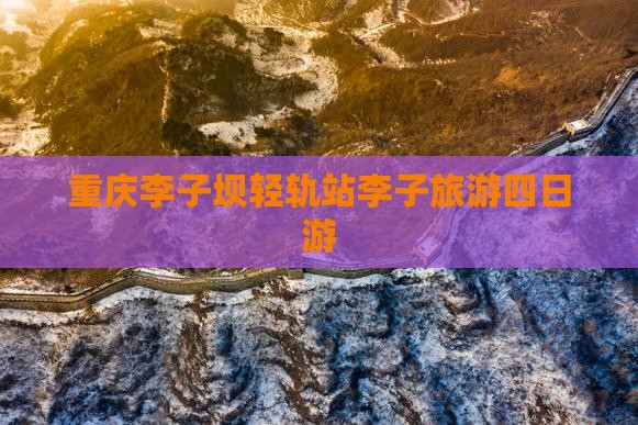 石嘴山去重庆李子坝轻轨站四日游