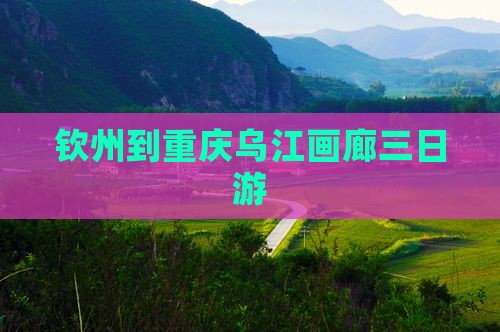 钦州到重庆乌江画廊三日游