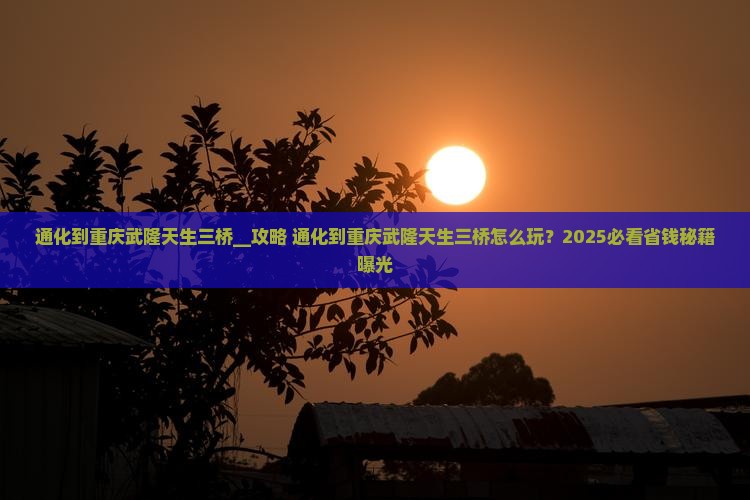 通化到重庆武隆天生三桥三日游