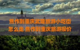 焦作到重庆武隆旅游小吃