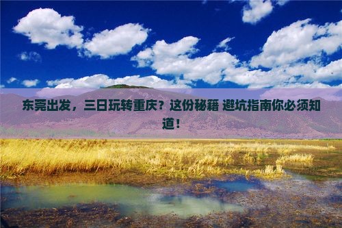 东莞到重庆三日游