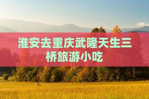 淮安去重庆武隆天生三桥旅游小吃