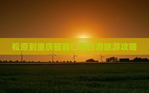 松原到重庆磁器口五日游 松原到重庆磁器口五日游