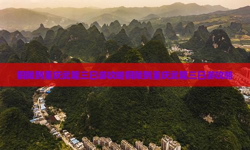 铜陵到重庆武隆三日游