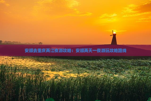 安顺去重庆两江夜游攻略