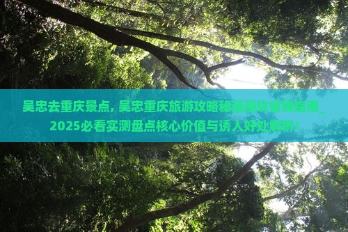 吴忠去重庆景点