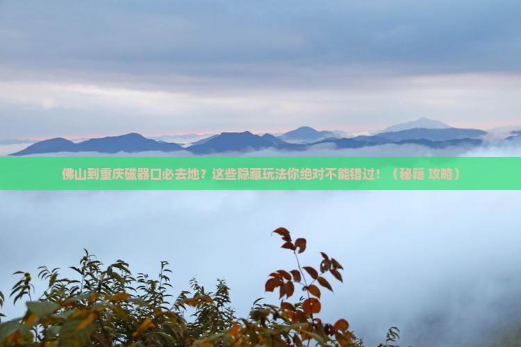 佛山到重庆磁器口必去地